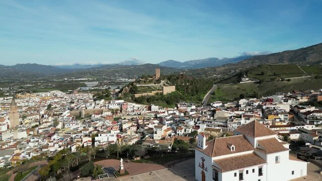 vista a&eacute;rea del municipio de V&eacute;lez-M&aacute;laga en la comarca de la Axarqu&iacute;a de M&aacute;laga, Espa&ntilde;a