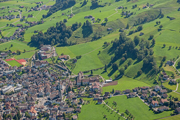 Luftaufnahme von Stans, Kanton Nidwalden, Schweiz