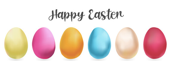 EASTER BACKGROUND. Colored easter eggs and greetings