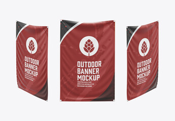 Set 3 Outdoor Banners Mockup