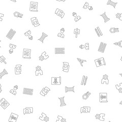 Vector seamless pattern of apartment building, gear, liner, pencil, column is made of various element