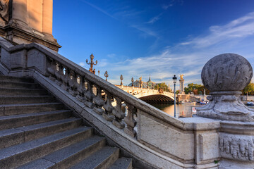 Fototapeta premium Beautiful Pont Alexandre III bridge over the Seine river, Paris. France