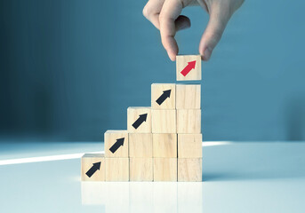 Business person wants to be a leader on business market.Business improvement, development and...