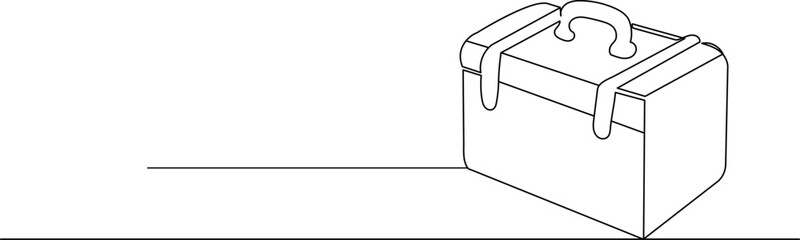 suitcase line drawing, sketch isolated vector
