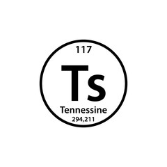 Tennesine element periodic table icon vector logo design template