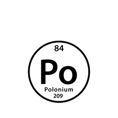 Polonium element periodic table icon vector logo design template