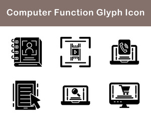 Computer Function Vector Icon Set