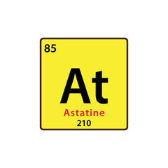 Astatine element periodic table icon vector logo design template