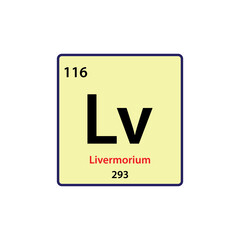 Livermorium element periodic table icon vector logo design template