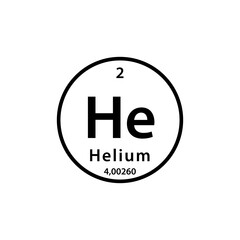 Helium element periodic table icon vector logo design template