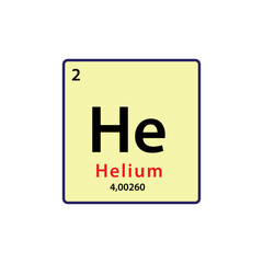Helium element periodic table icon vector logo design template