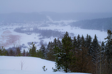 Sortavala, Republic of Karelia. Mount Paaso in winter