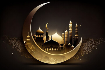 Eid Mubarak greeting card. Happy Ramadan. Happy raya.