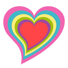 Heart with colours on a Transparent Background