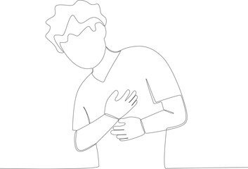 A man with recurrent hypertension. Hypertension one-line drawing