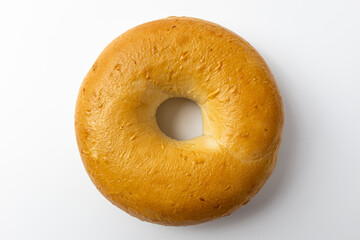 plain bagel on a white background