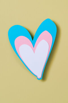 heart with the colors of the transgender flag