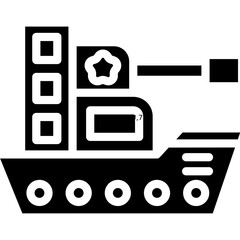 Vector Design Army Ship Icon Style