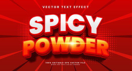 Spicy powder 3d editable vector text style effect, suitable for spicy tasty.
