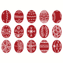 A collection of Easter eggs. Ukrainian ornaments