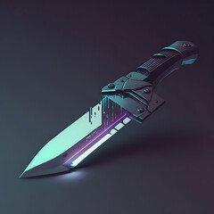 A Futuristic Knife For Cutting-Edge Technology and Innovation - Power and Dominance  - Generative AI - obrazy, fototapety, plakaty