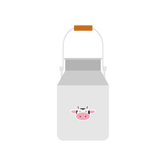 Fototapeta premium aluminium milk can flat style vector illustration. Dairy container flat design vector illustration isolated on white background