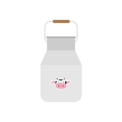 aluminium milk can flat style vector illustration. Dairy container flat design vector illustration isolated on white background