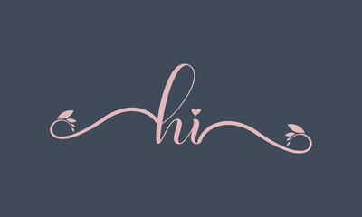 HI initial handwriting logo template vector illustration Background design.