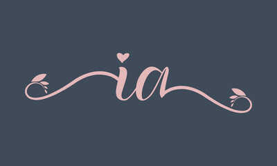 IA initial handwriting logo template vector illustration Background design.