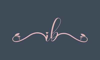 IB initial handwriting logo template vector illustration Background design.
