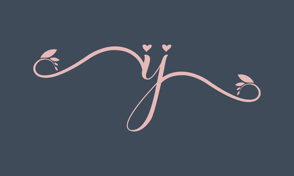 IJ initial handwriting logo template vector illustration Background design.