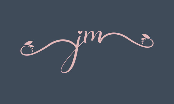 JM initial handwriting logo template vector illustration Background design.