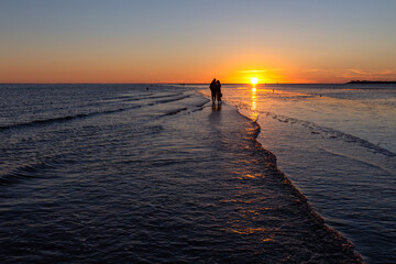Nordsee Sonnenuntergang im Wattenmeer