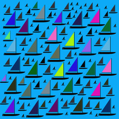 seamless pattern with yachts