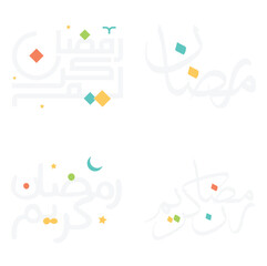 Arabic Calligraphy Vector Illustration for Celebrating Ramadan Kareem.