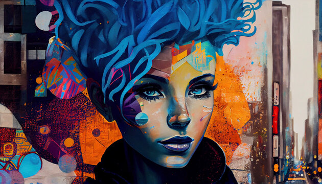 graffit of a woman - AI generated