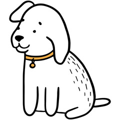 Puppy linear doodle cute icon