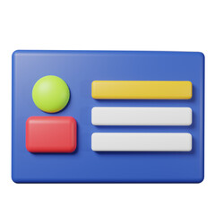 3d icon id card object 