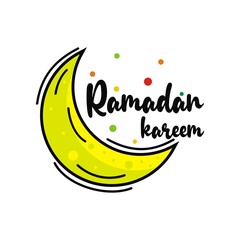 greetings commemorating the month of Ramadan for Muslims and copy space area