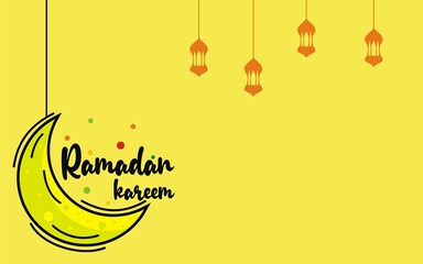 greetings commemorating the month of Ramadan  for Muslims and copy space area