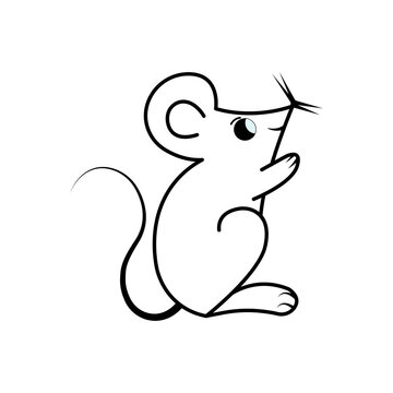 Mouse Cartoon vector illustration template for Coloring book. Drawing lesson for children	
