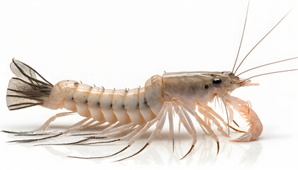 shrimp, isolated, white background, generative ai