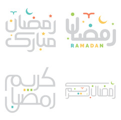 Fototapeta premium Arabic Calligraphy Vector Design for Ramadan Kareem Celebration.