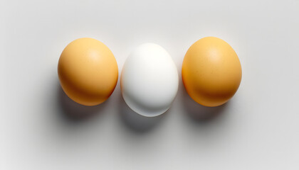egg, top view, isolated, white background, generative ai
