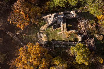 Ancient castle ruins near by lake Balaton in Hungary. The name is Kereki fort ruin.