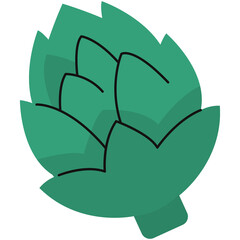Artichoke icon in a flat cartoon style