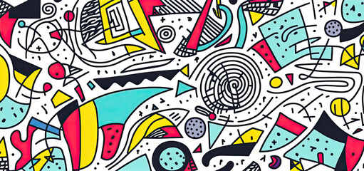 Fototapeta premium Abstract doodle pattern background - Generative AI