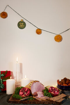 View of Christmas buffet