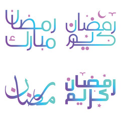Holy Month of Fasting: Gradient Ramadan Kareem Vector Illustration with Elegant Calligraphy.