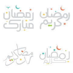 Islamic Fasting Month: Ramadan Kareem Vector Illustration in Arabic Calligraphy.
